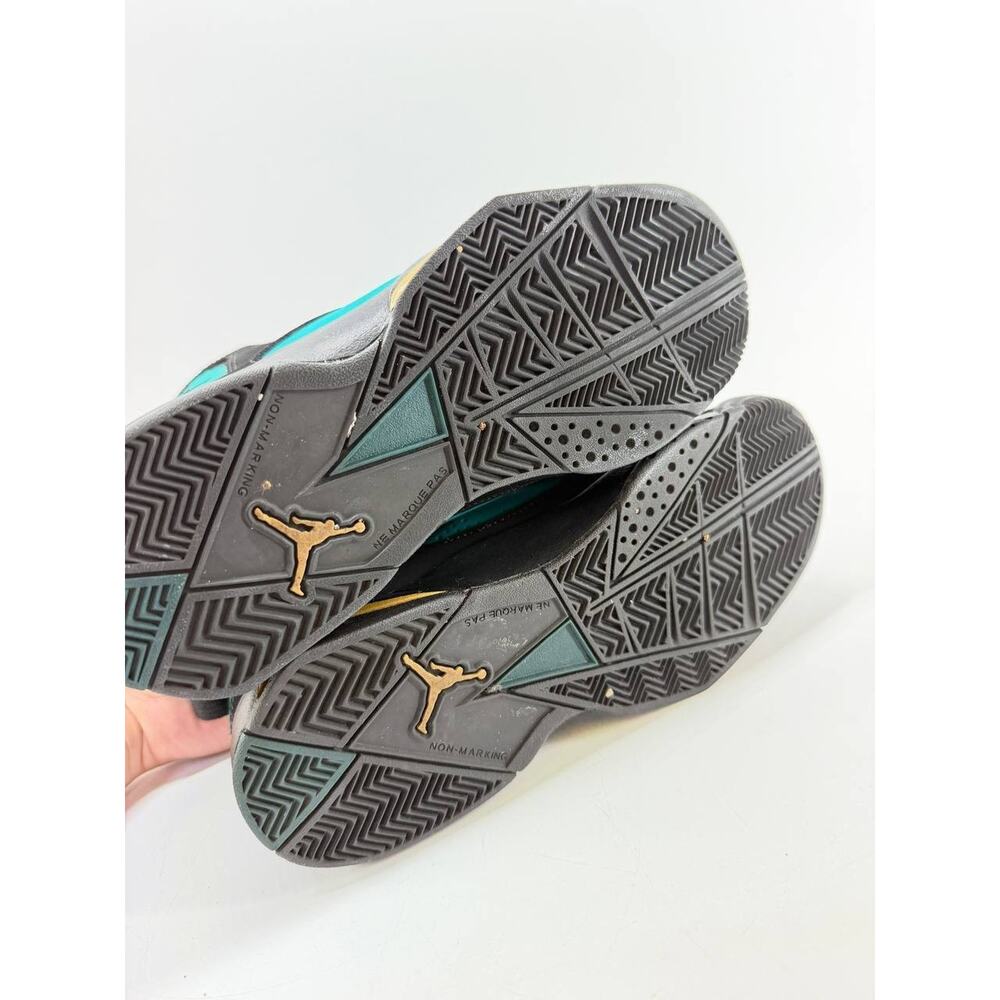 Nike Air Jordan Youth Girls Size 5Y Black Teal High Top Sneakers Shoes - Picture 7 of 12